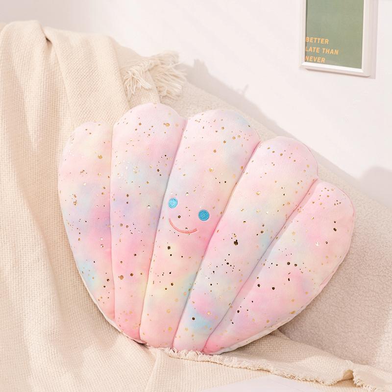 

Non-Toxic Cartoon Stuffed Colorful Shell Pillow Doll Plush Toy Rainbow Starfish Doll Nap Pillow Backrest Birthday Holiday Gift