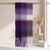| Imitation mohair plaid scarf | Autumn and winter warm AC grid | Support LOGO customization