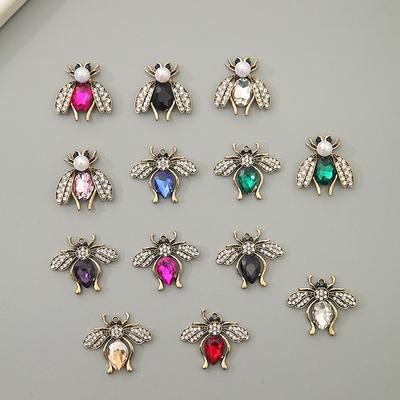 Bee Vintage Alloy Bee Glass Rhinestone Buckle Flower Plate Shoes And Clothing Ornament Bracelet Pendant Ornament