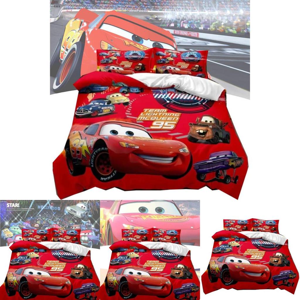 Cars Lightning Mcqueen Beddengoed Set Met Actieve Kleurstoffen Bedrukking Moderne Stijl Voor Kinderkamer Decoratie