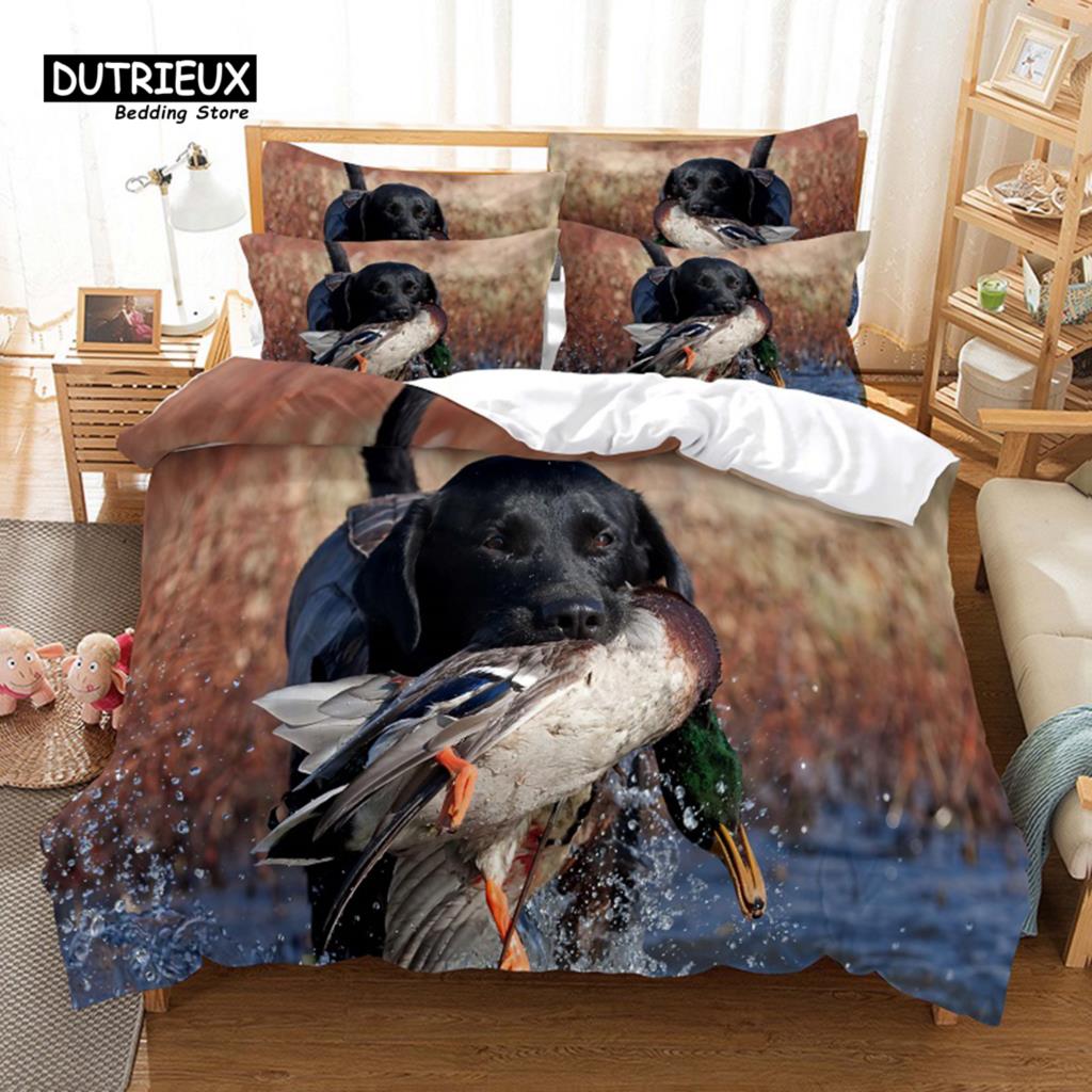 Warm Modern Puppy 3Pcs Soft Comfortable Breathable For Bedroom Guest Room Decor Quilt
