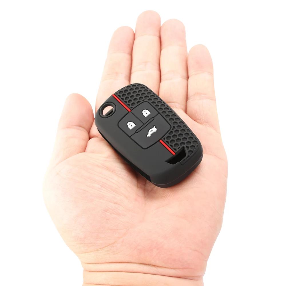 3 Knapps Silikon Bilnyckelskydd Fodral För Chevrolet Cruze Buick Opel Astra Corsa Antara Zafira Meriva Insignia Nyckelhållare