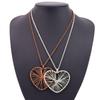 Handmade Wire-Wrapped Heart Necklace Sweater Chain N727