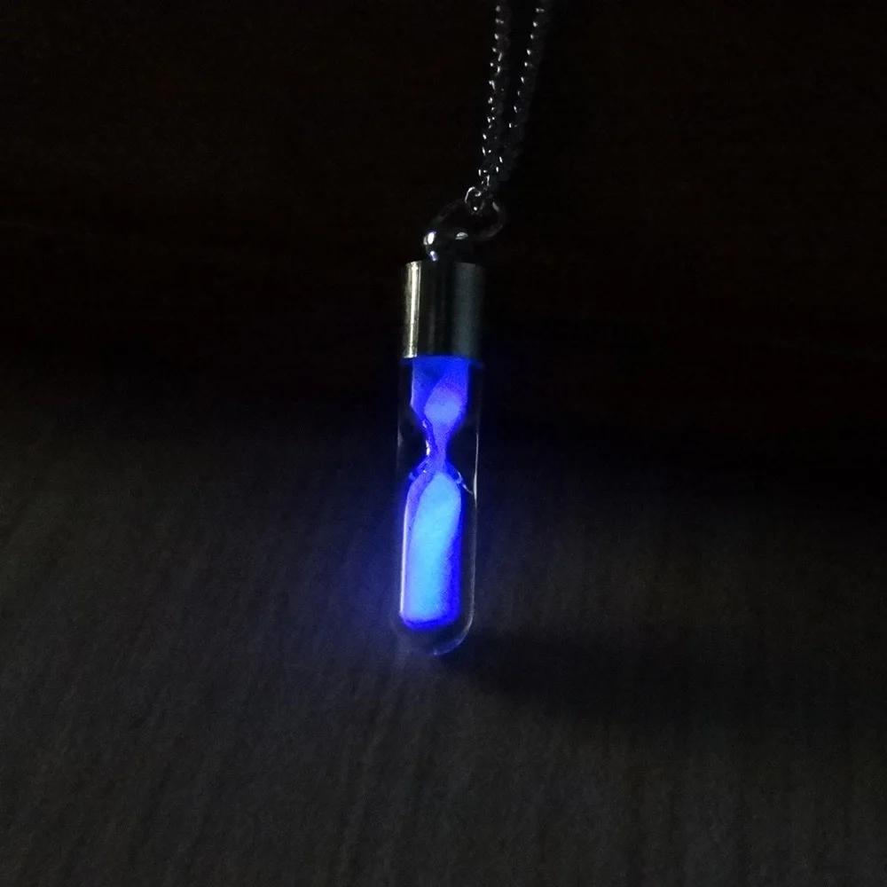 Women Men Glowing Luminous Sand Timer Car Pendant Glass Hourglass Bottle Ladies Couple Gift Lovers