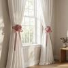 2PCS Multi-function Ribbon Curtain Buckle Elegant Curtain Straps Rose Curtain Tieback  Living Room