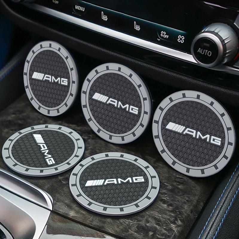 PEL5   Car Cup Coaster Cup Holder Waterproof Non-Slip Mat For Mercedes Benz A B C S Class AMG GLA CLA GLC W176 W221 W204 W205 Accessory
