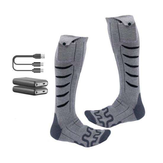 1 par de meias aquecidas recarregáveis com controle remoto por aplicativo, meias elétricas masculinas e femininas, laváveis, inverno, esqui ao ar livre, caminhadas, acampamento, meias de aquecimento