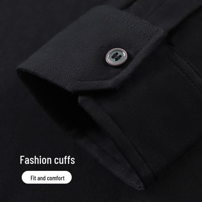 Men's 100% Cotton Long-Sleeve Business Casual Polo Shirt