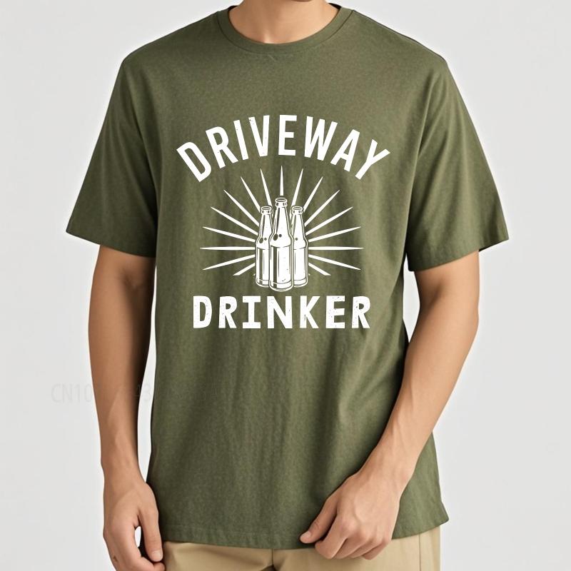 Big size summer Unisex t shirt Driveway Drinker Bottle Design With Rays Short Sleeve Workout Round Neck tees cotton men top tees