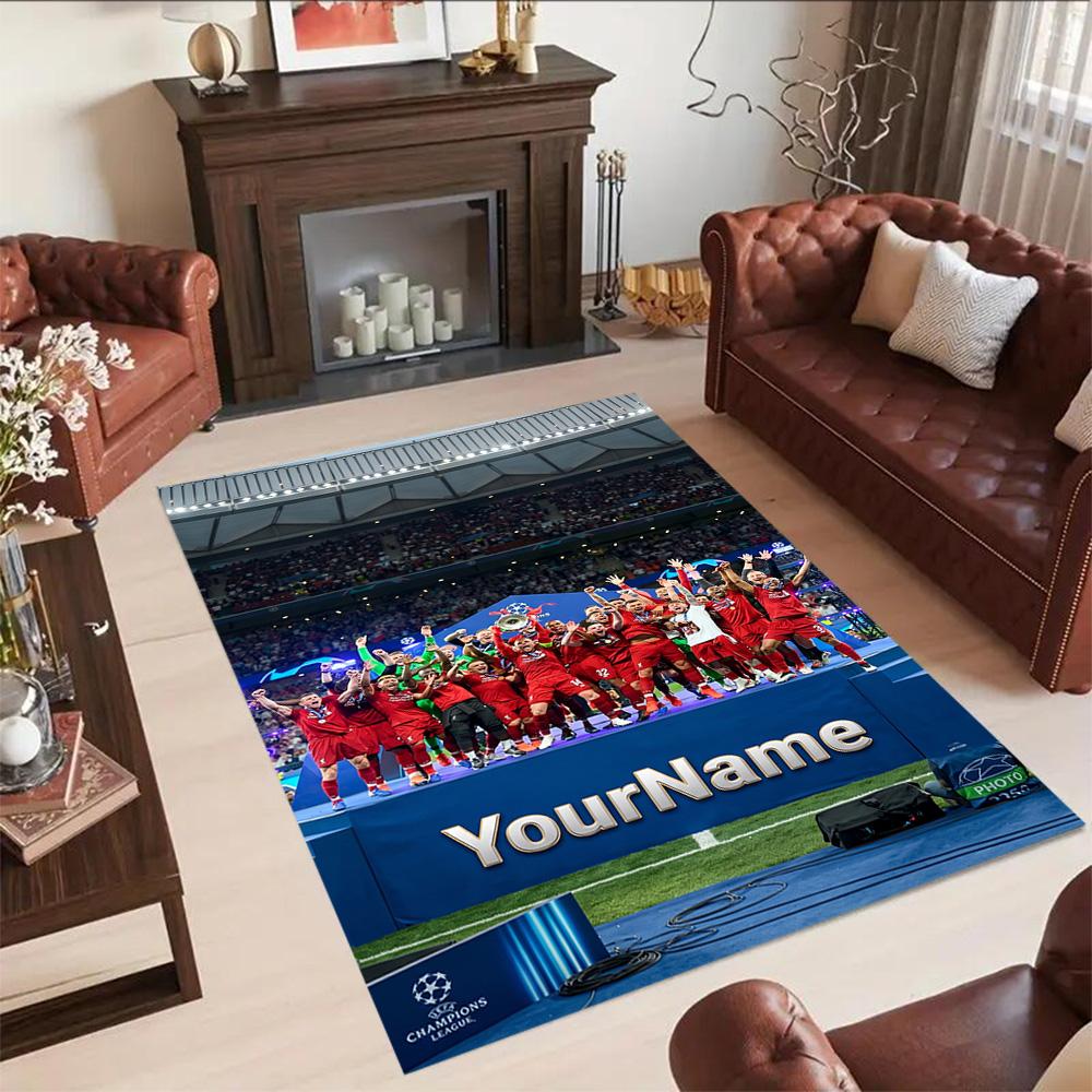 Liverpool Customizable Name Floor Mat Perfect for Playrooms Foyer Living Rooms Kitchen Anti-slip Rug Anime Office Decor Gift for Festivals