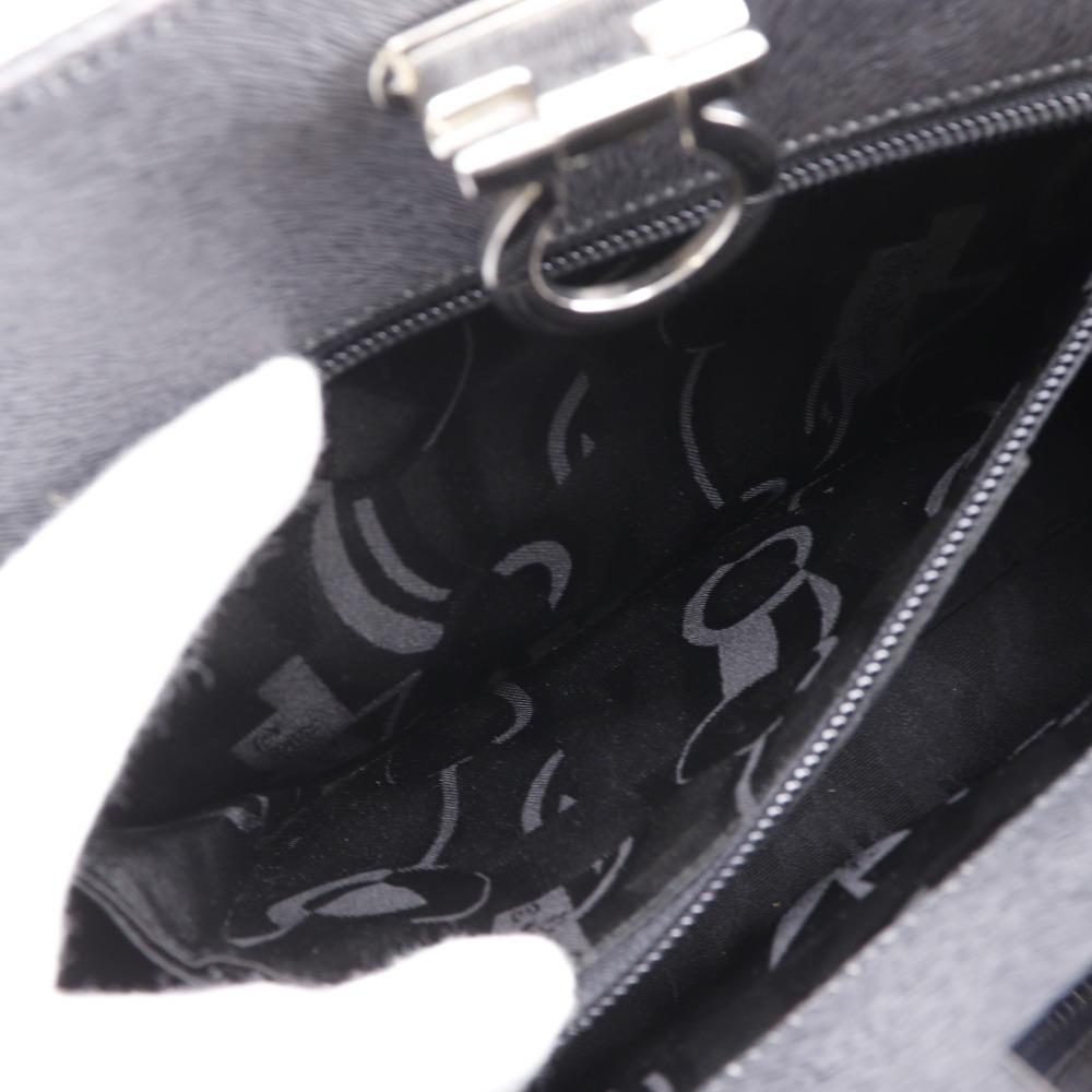 Salvatore Ferragamo Gancini Handbag DX-21 8674 3WAY gray Embossed Leather Women Used