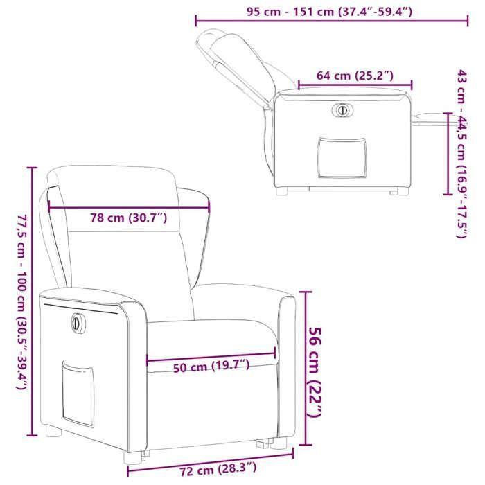 VidaXL Fauteuil inclinable électrique noir tissu 3303156