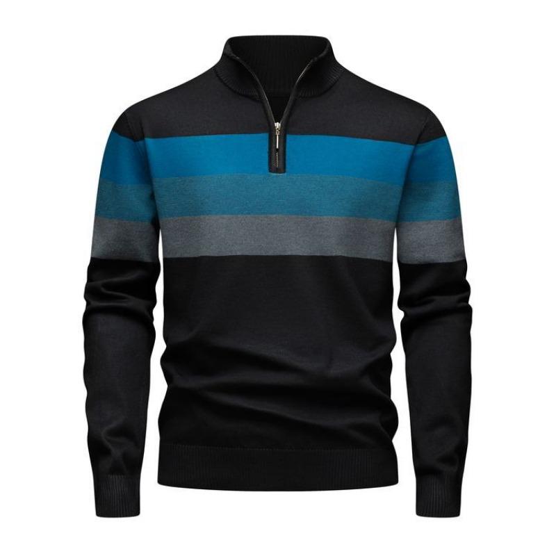 Men Slim Fit Stand Collar Long Sleeve Warm Pullover Casual Knit Sweater
