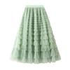 Cake Mesh Patchwork Skirt for Women Elastic High Waist Elegant Stylish Long Skirt Madam's Breathable Lightweight Loose Skirt Work Vacation Party Skirt