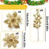 9/18Pcs Glitter Artificial Flowers Berry Bouquet Christmas Decoration Xmas Tree Pendant Ornaments for Home Decor New Year Gifts