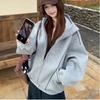 Korean Style Hooded Long-sleeved Sweatshirt for Women Autumn New Casual Sports Style Splicing Design Foreign Style Jacket