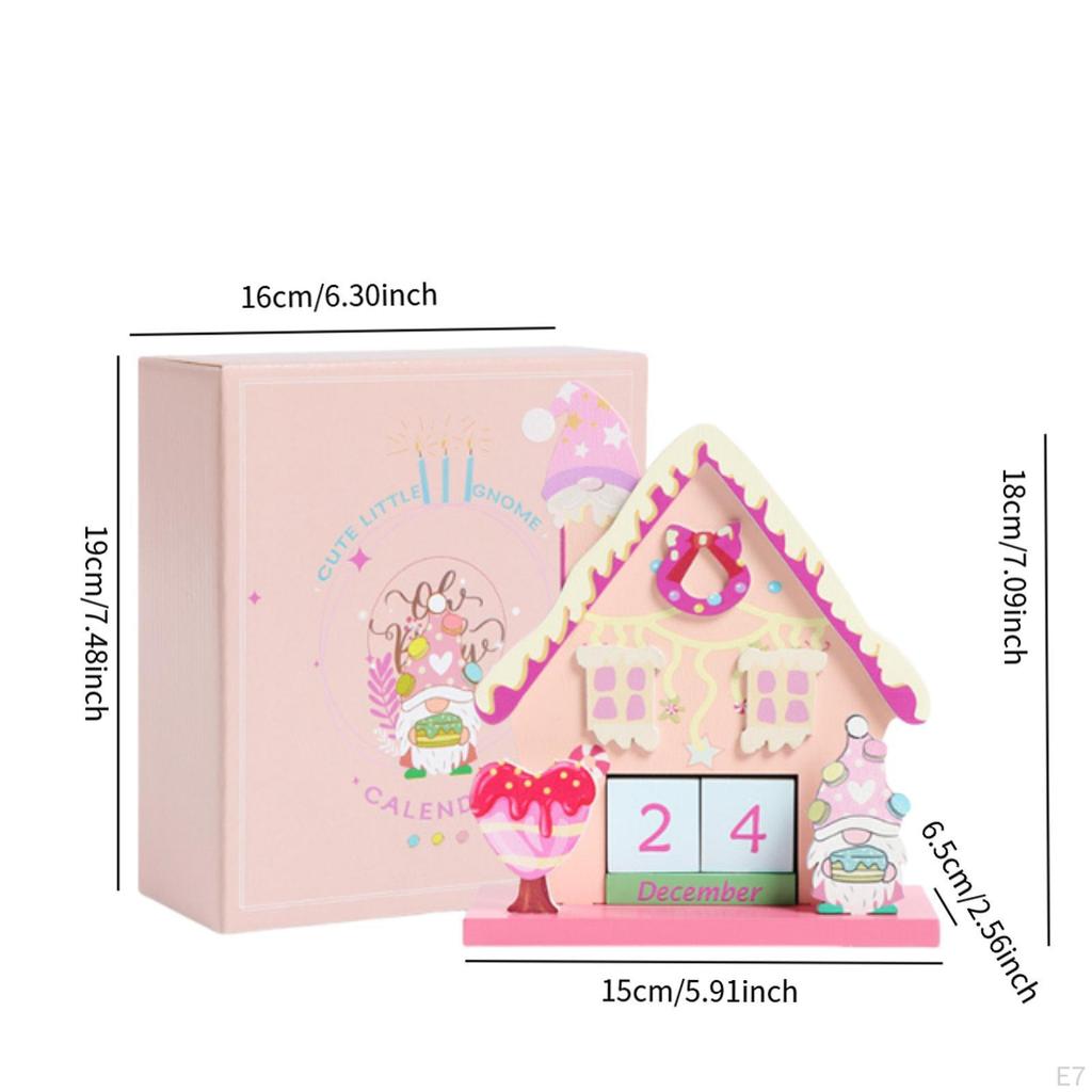 Adventskalender aus Holz Festliche Dekoration Schreibtischornament Tischdekoration für die Familie