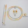 Simple Elegant Gold Color Women Jewelry Sets Necklace Earrings Bracelet Rings Sets Fashion Set Dubai Wedding Banquet Party Gifts