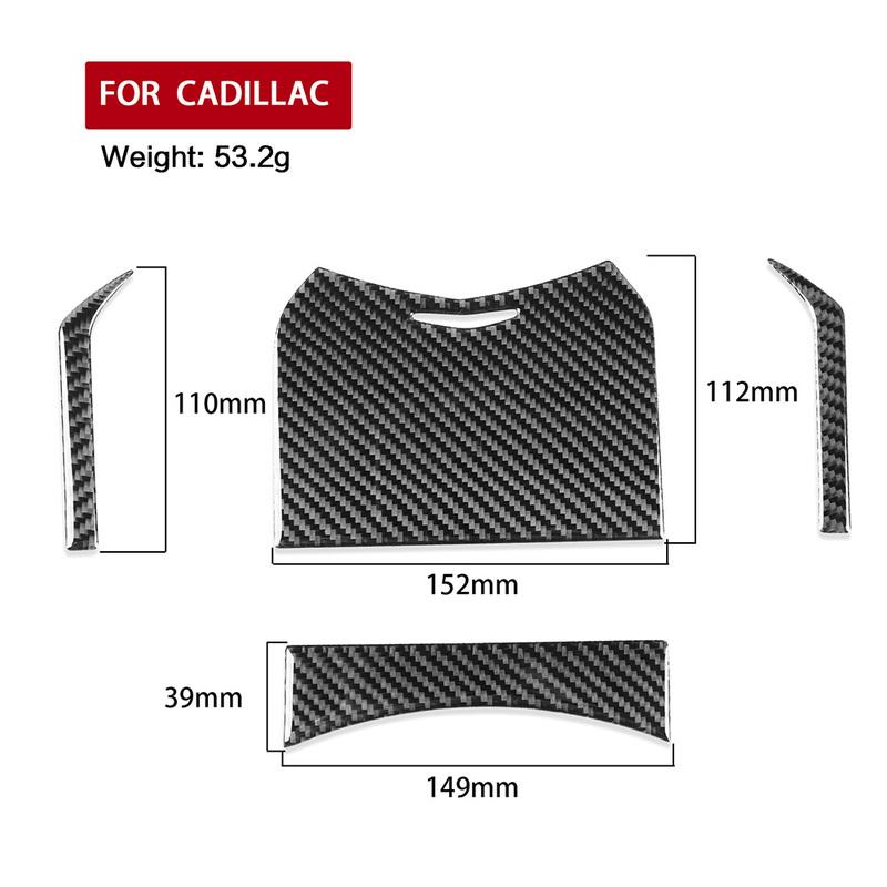 4Pcs Carbon Fiber Center Console Storage Box Panel Cover For Cadillac CTS 08-13 Car Center Console Storage Box Decorative Cover