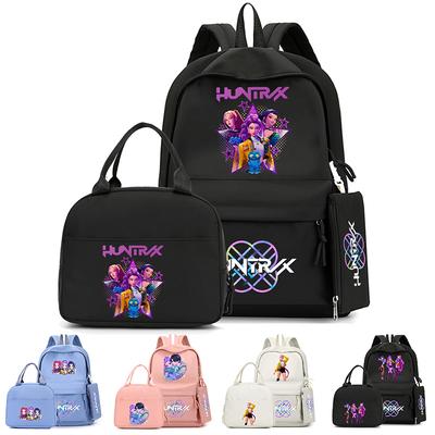 4-teiliges/Set Cartoon K-Pop bedruckter Rucksack mit Federmäppchen Handtasche für Teenager Schüler Junge Mädchen Schultasche Schultasche Große Kapazität Reisetasche Mochila