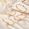 Eleganter Emaille-Blumenarmreif Chinesischer Stil Vintage Cloisonné Armreif Damen Blumenarmband Damen