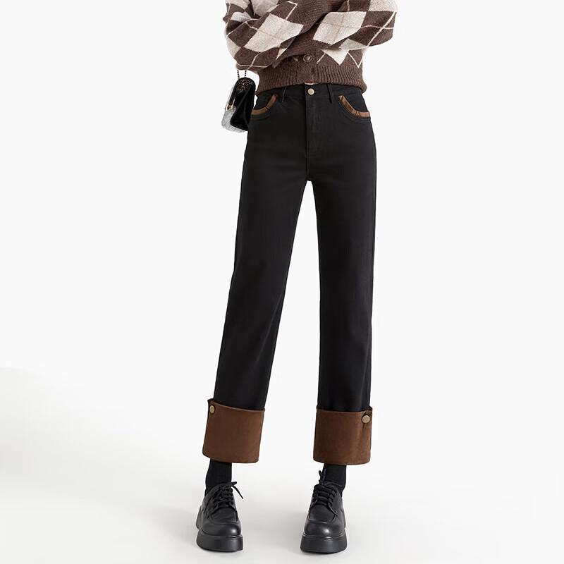 

Женские укороченные джинсы-сигареты в стиле ретро с контрастной строчкой L