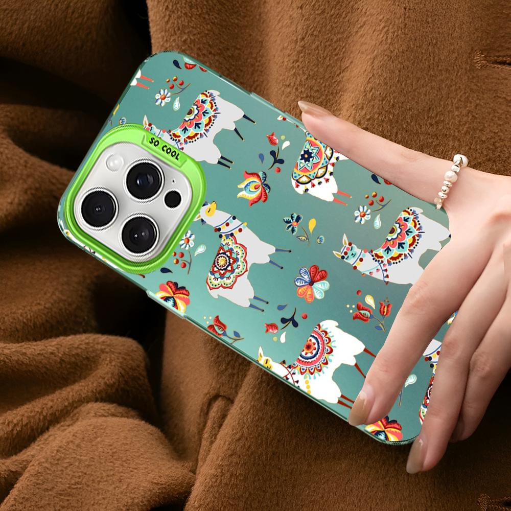 Llama Alpaca Animals Cartoon Colorful Phone Case For IPhone 16 15 14 13 12 11 Pro Max X XR XSMAX Matte Shockproof Back Cover