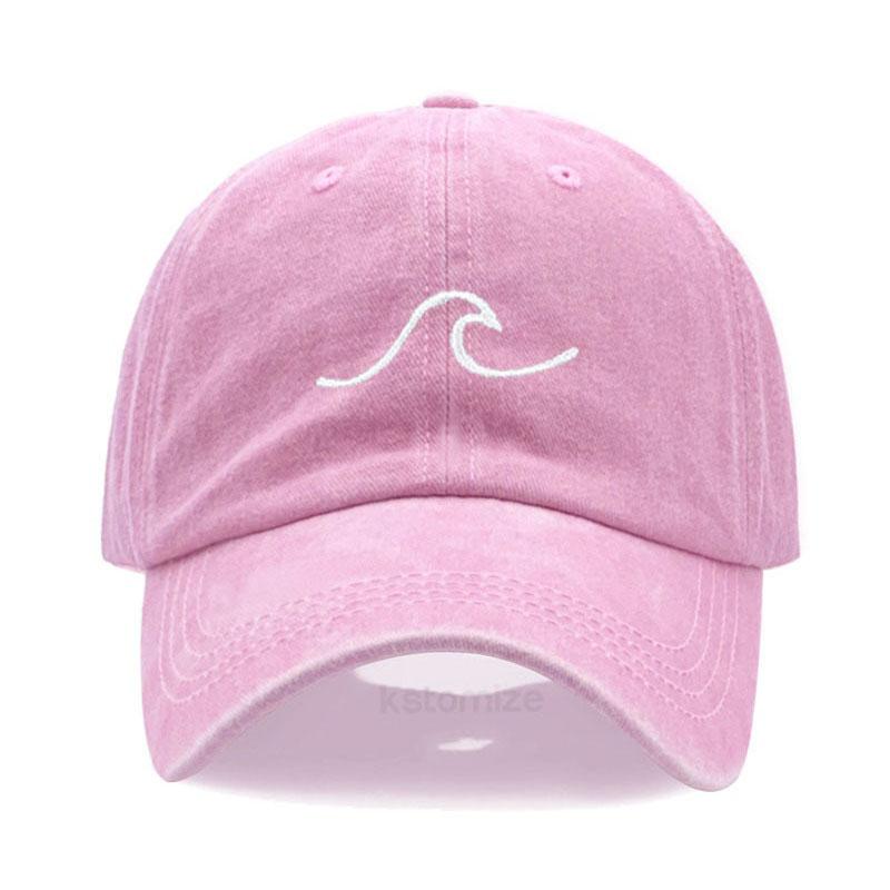 Men'S Baseball Cap Women'S Washed Cotton Waves Embroidery Embroidery Dad Hat Sport Golf Caps For Man Sun Hats Dropshipping