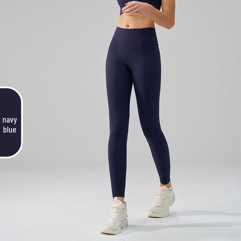 Pantaloni da Yoga da Donna a Vita Alta, Effetto Solleva Glutei Color Pesca - Senza Cuciture Visibili, Sensazione Nuda