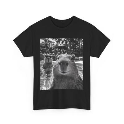 Cool Capybara Selfie T-Shirt Mens Womens Tees Top, Funny Capybara Gifts T-Shirt Mens Womens Tees Top