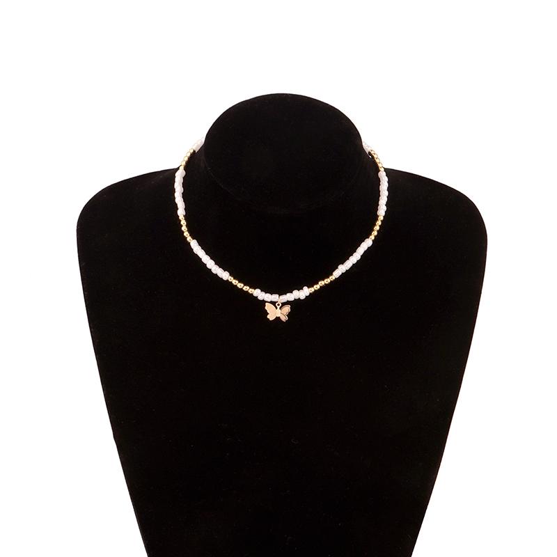 Colorful Small Bead Butterfly Star Pendant Choker Bohemia Necklace Women Jewelry