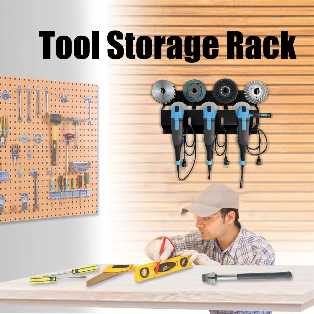 Large Capacity Hand Tool Organizer Rust Proof Metal Storage Rack Fixed Polishers Holder