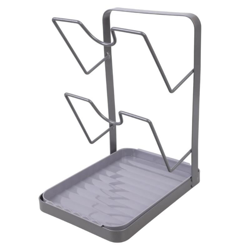 Double Deck Kitchen Organizers for Pot Covers and Cutting Boards with Suction Base for Easy Setups and Space Saving