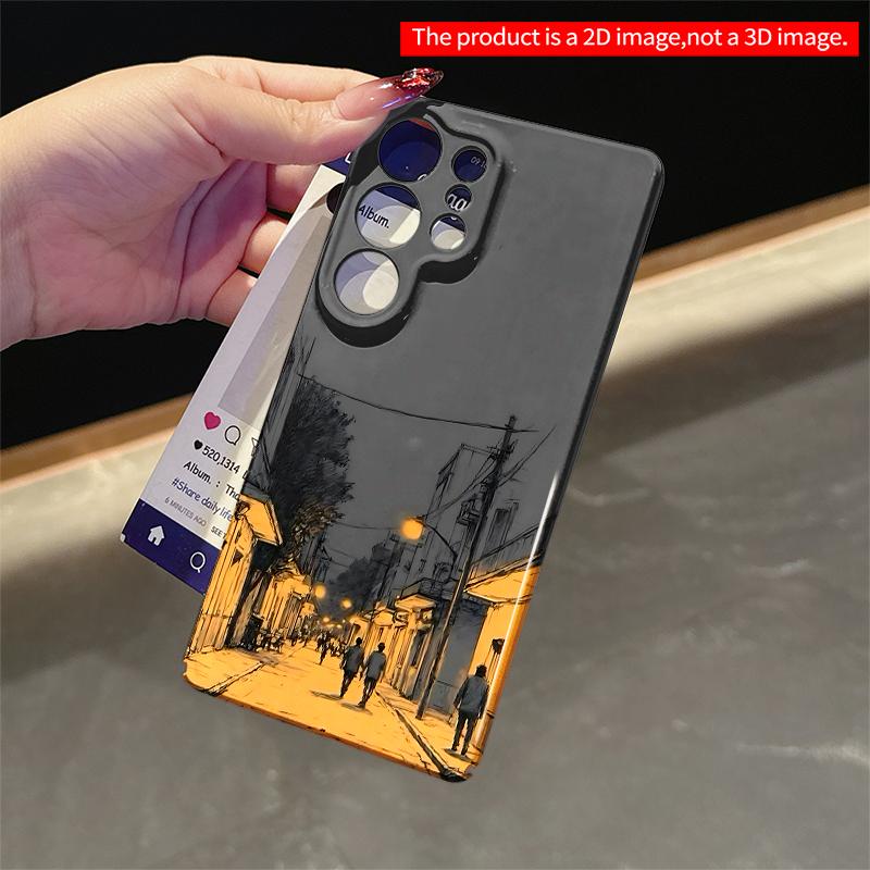 2DFlat Samsung Phone Case Golden Street Lights At Dusk Applicable To Galaxy S22 S23 S24 S25ULTRA S26 A12 A13 A14 A15 A16