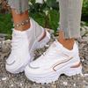 Spring And Autumn Elegant Lace Up Round Toe Sports And Leisure Shoes Fashionable And Comfortable A New Type Of Women'S Shoes