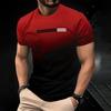 Summer Gradient Print Men's T-shirt 3D Minimalist Letter Pattern O-neck Short Sleeve Tops Casual Fashion Breathable Pullover Tee