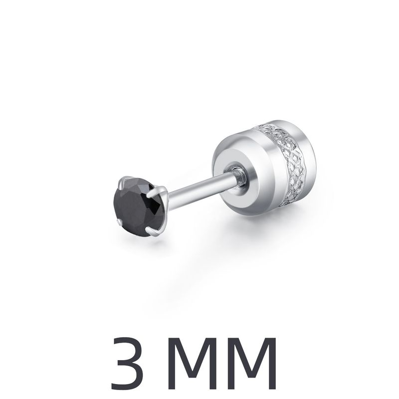 

Новые японские и корейские медицинские антиаллергенные хирургические стальные серьги-гвоздики для женщин, простые серьги-гвоздики из нержавеющей стали с круглым цирконом для ухода за ушами Silver Black Diamond [3mm pair]]