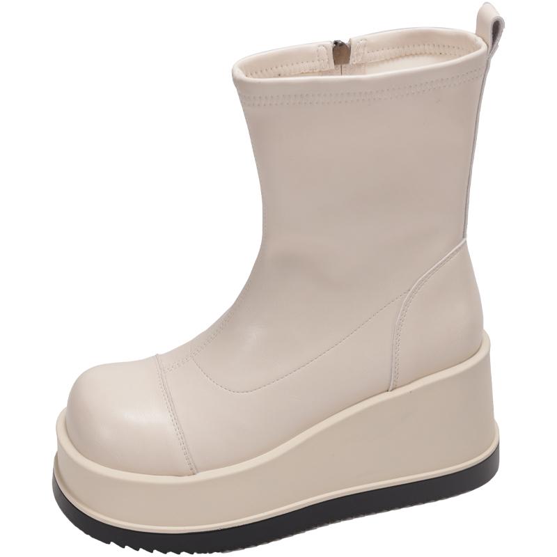 Platform Chunky Style Women Ankle Boots Fashion Autumn Winter Ladies Thick Bottom Short Booties