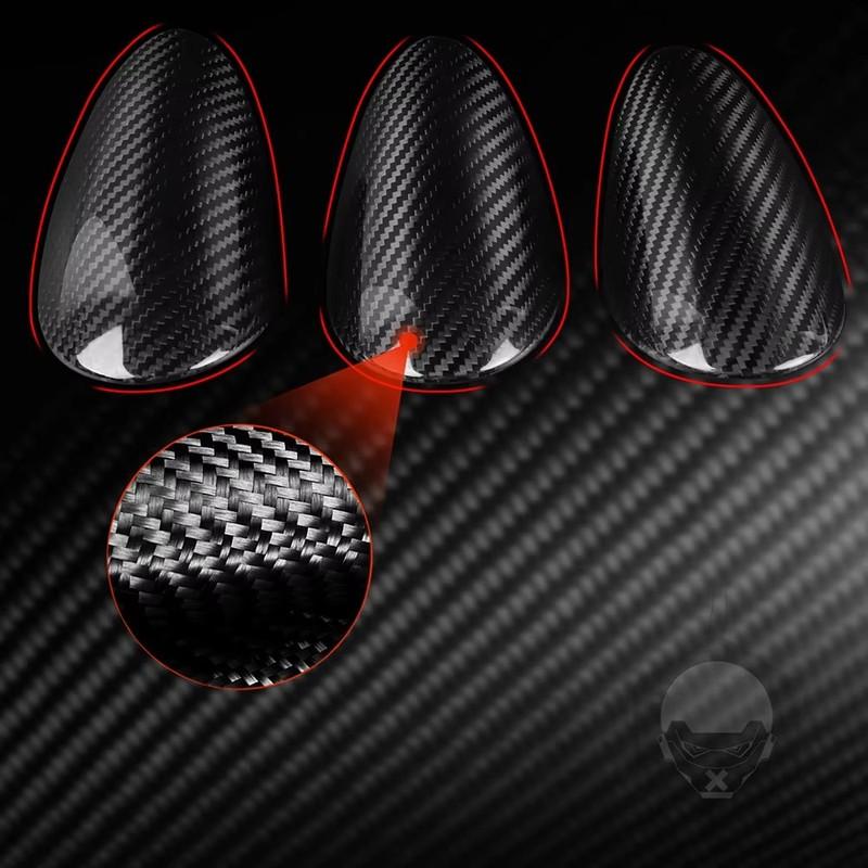3Pcs Real Carbon Fiber Car Sticker For Nissan 370Z Z34 Trument Gauge Pod Trim Cover Dashboard Interior Decoration Accessories