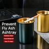 Thickened Stainless Steel Ashtray Household Car Use Anti-Fly Ash Anti-Drop Ashtray Funnel with Lid for Coffee Bar Internet Use