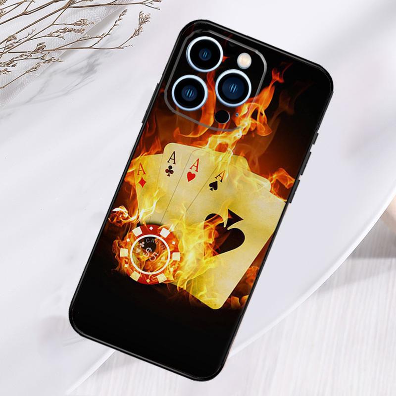 Poker Casino Art Pattern Phone Case For iPhone 17 Pro Max 16 14 13 12 11 15 Pro Max Plus 12 13 Mini 16e 17 Air Cover