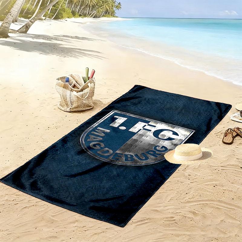 1. FC Magdeburg Print Beach Towel, Large Soft Quick Dry Towel for Beach Camping Swimming