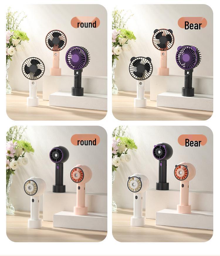 Cartoon Mini Handheld Humidifying Fan with USB Charging