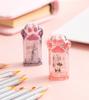 1pcs Cute Paw Pencil Sharpener Mini Transparent Cartoon Kitties Manual Sharpeners Stationery School Kids Gift Reward