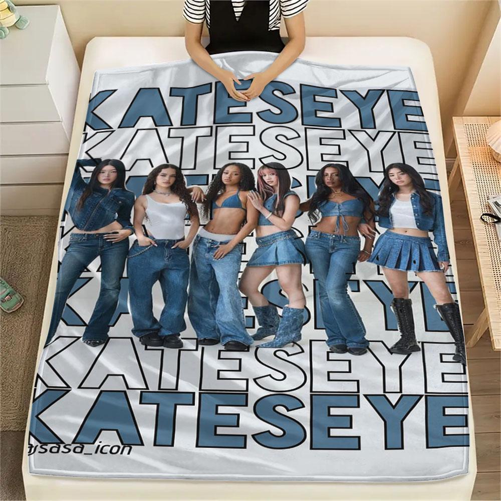 1PC KATSEYE Patterned Flannel Blanket Suitable For All Seasons for Home Decor Warmth and Comfort Gifts Holiday Present