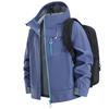Men Outdoor Mountaineering Travel Hooded Coat Zipper Jacket