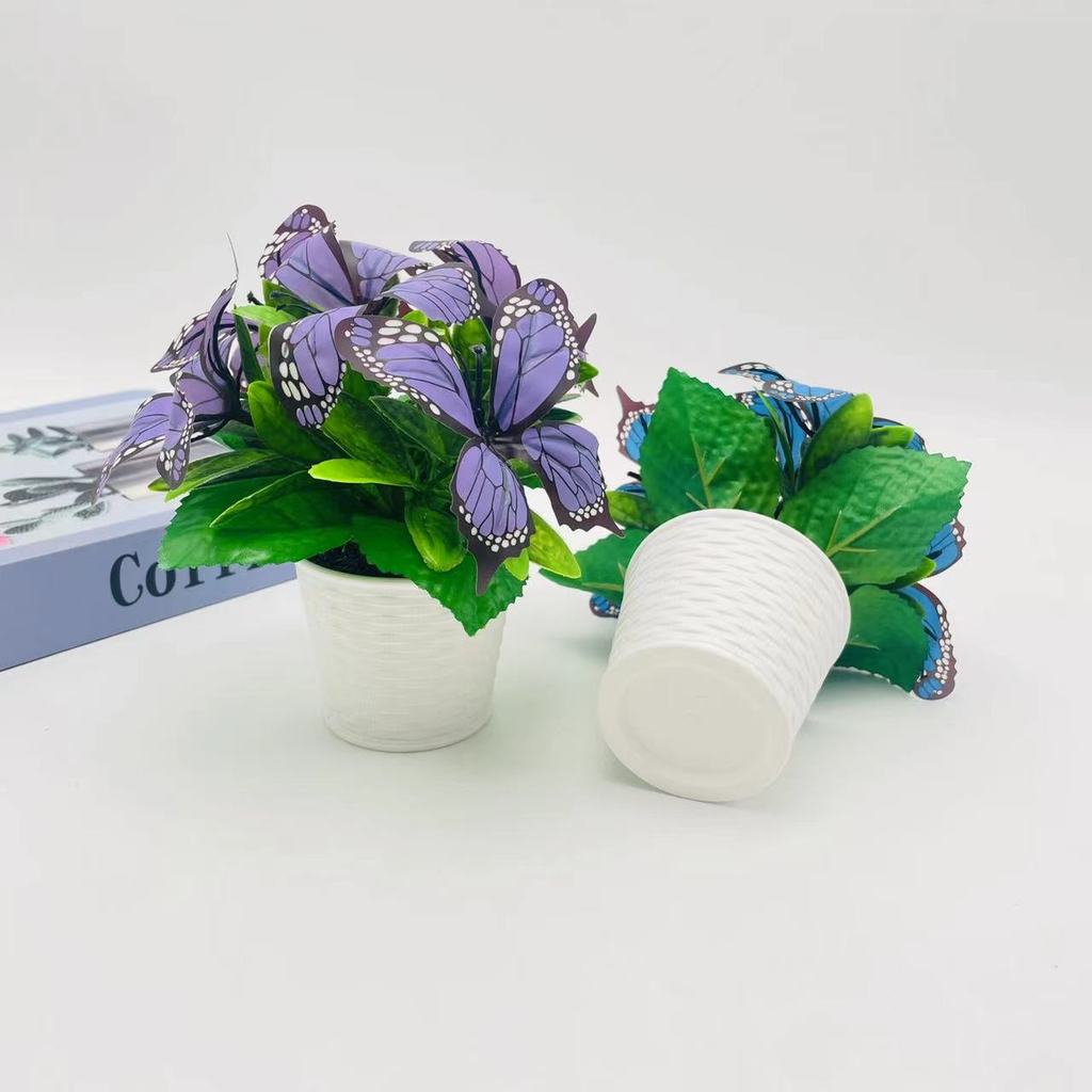 Butterfly Artificial Flower Pot For Home Decor And Photography Props