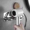 Wall-Mounted Stainless Steel Multifunctional Bathroom Hair Dryer Holder