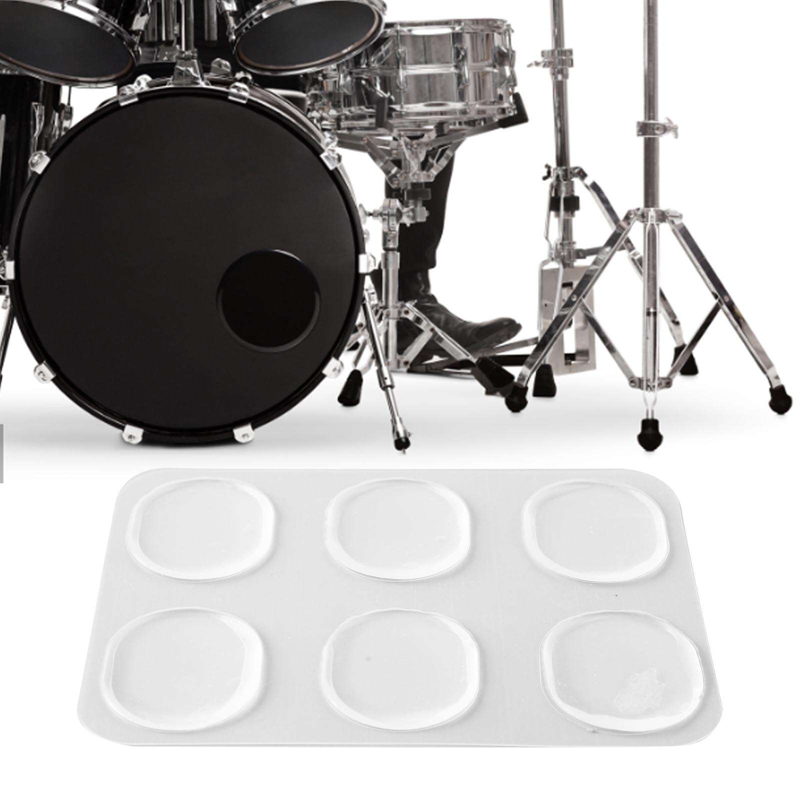 

6 шт., демпфер барабана, прозрачный мягкий овальный силиконовый глушитель, демпфирующая гелевая накладка для головки барабана, тарелка, контроль тона