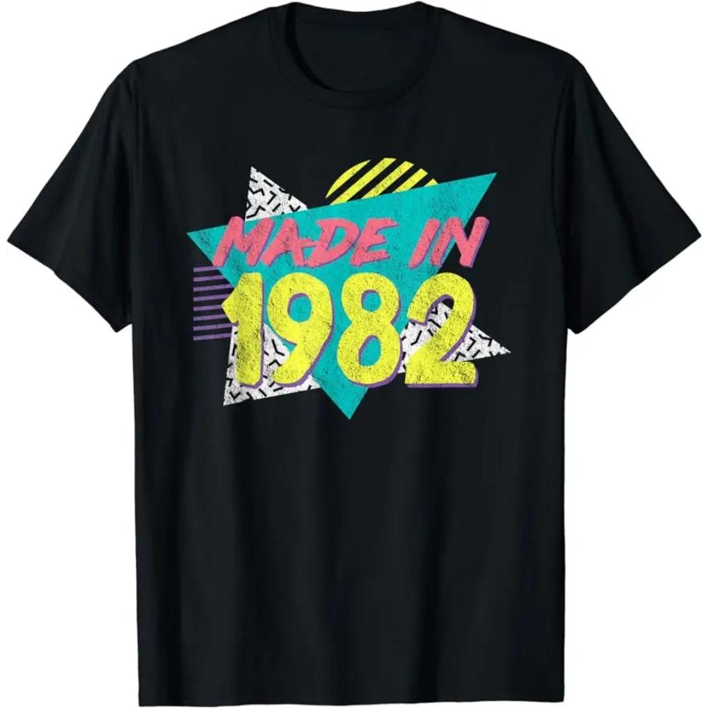 Vintage Geboren 1982 Retro Geburtstagsgeschenke für Herren Grafik T-Shirts Geburtstagsgeschenke für Männer Frauen Sommer Streetwear T-Shirt